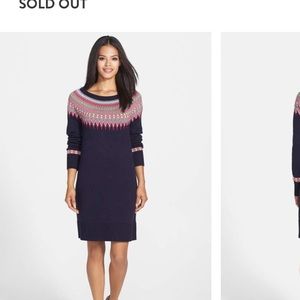 Eliza J light fair isle sweaterdress, S; EUC